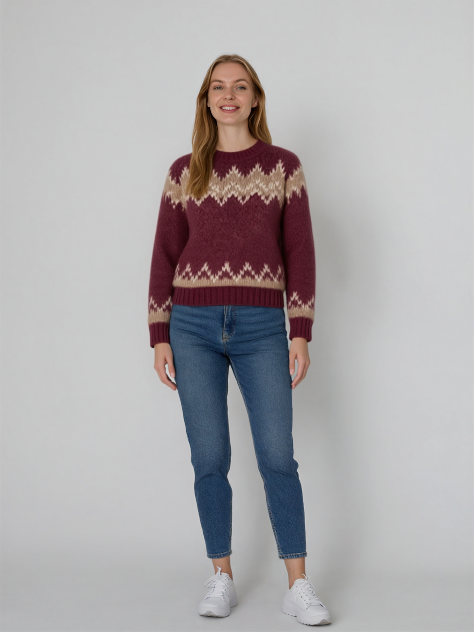 Elegancki sweter damski z okrągłym dekoltem – styl i wygoda