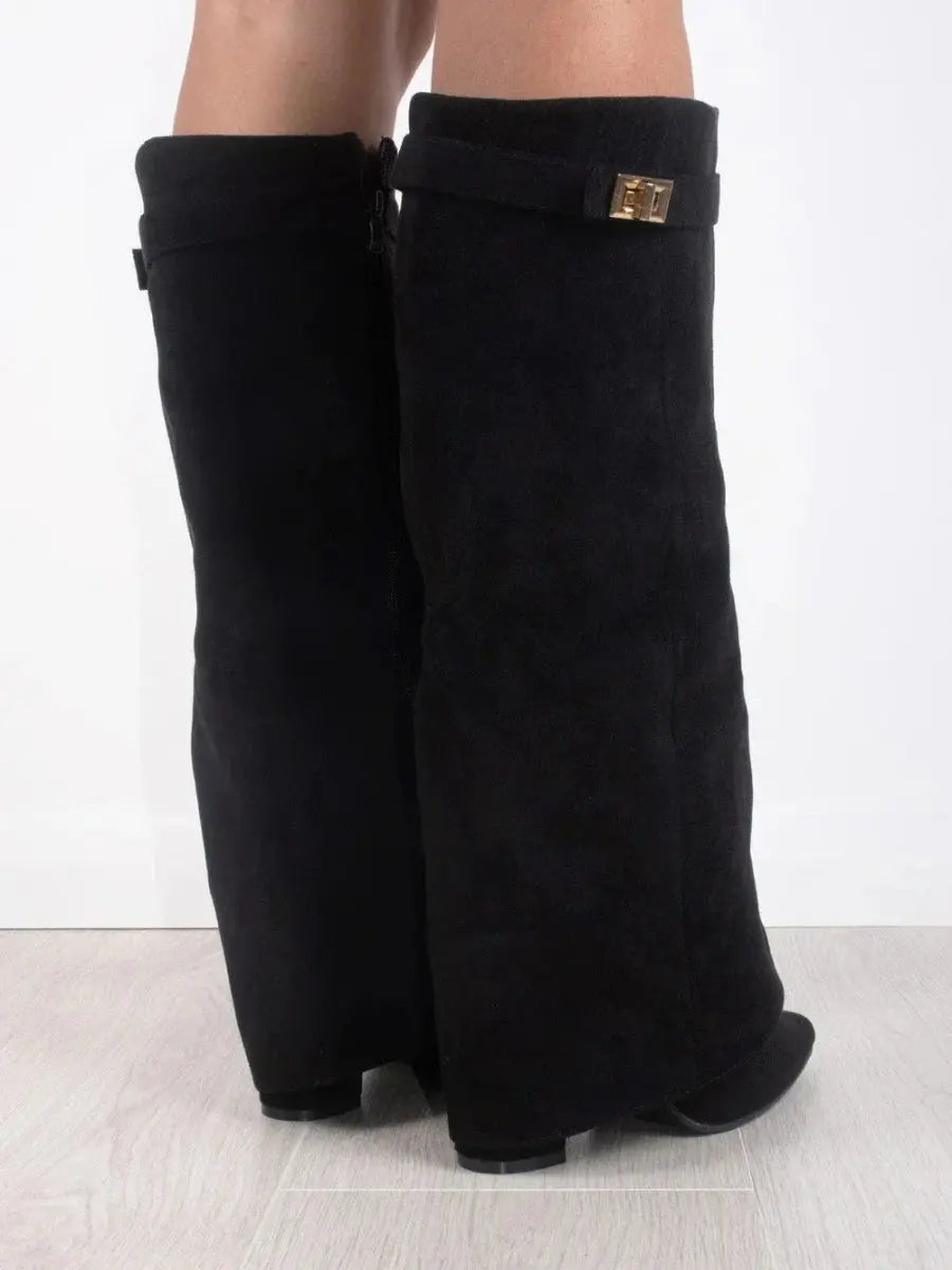 Alina | Wysokie Botki Damskie z Eleganckim Obcasem | Wysokiej Jakości Materiał, Uniwersalny Design 2