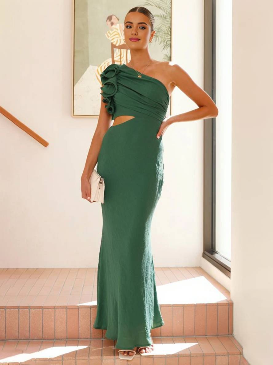 Amelia Asymetryczna Suknia Wieczorowa | Ekskluzywna Tkanina, Midi 7