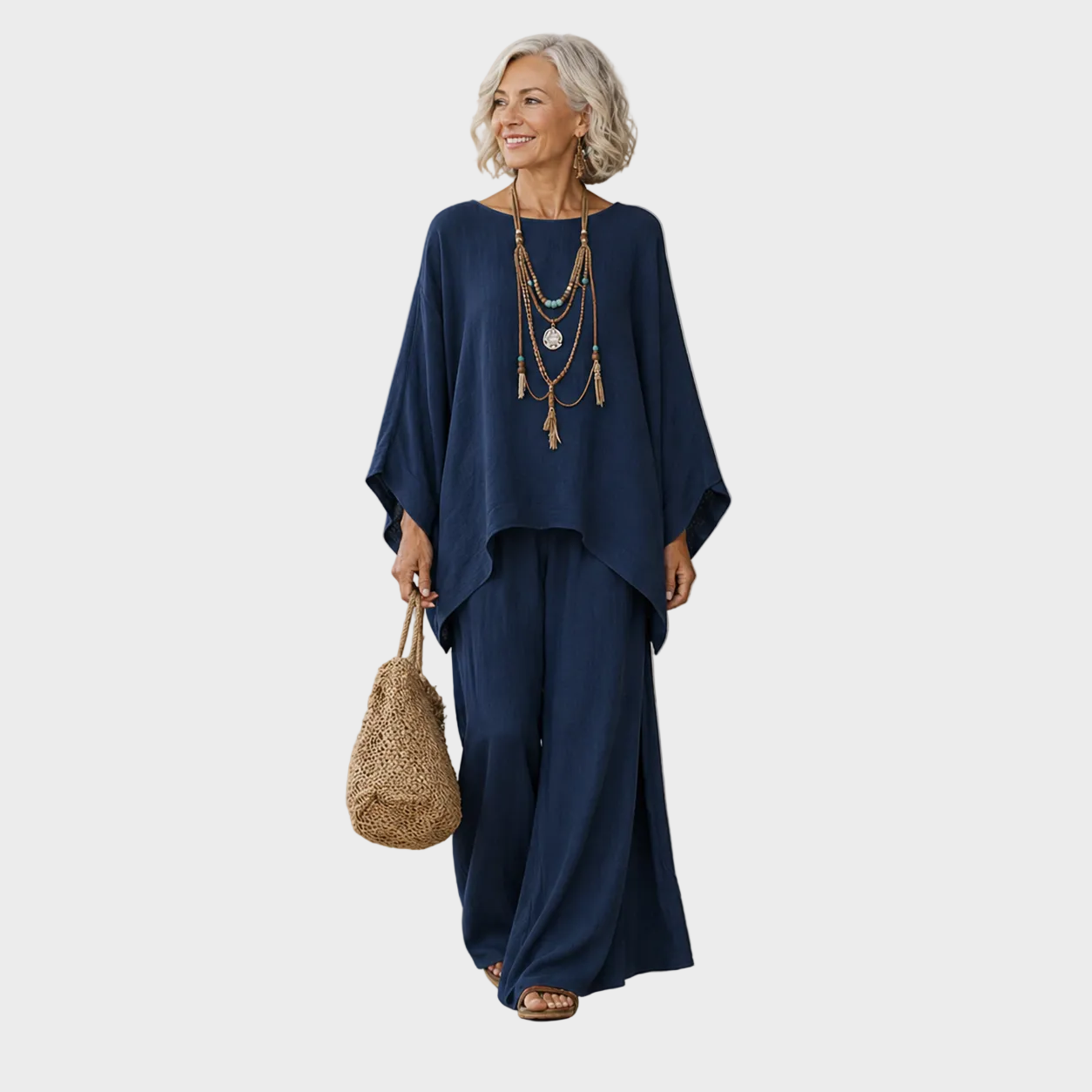 Beata Zestaw lniany damski | Elegancki, przewiewny, oversize 4