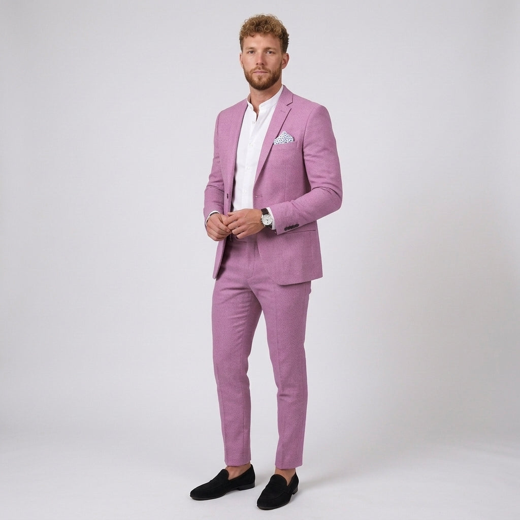Beżowy Garnitur Męski Gremio Slim Fit | Lekki Len, Nowoczesny Krój 10