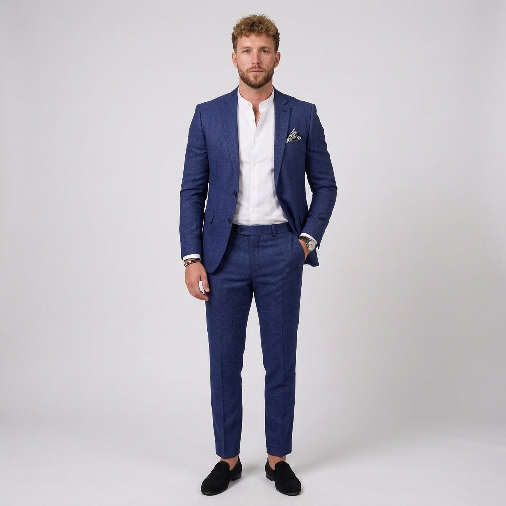 Beżowy Garnitur Męski Gremio Slim Fit | Lekki Len, Nowoczesny Krój 6