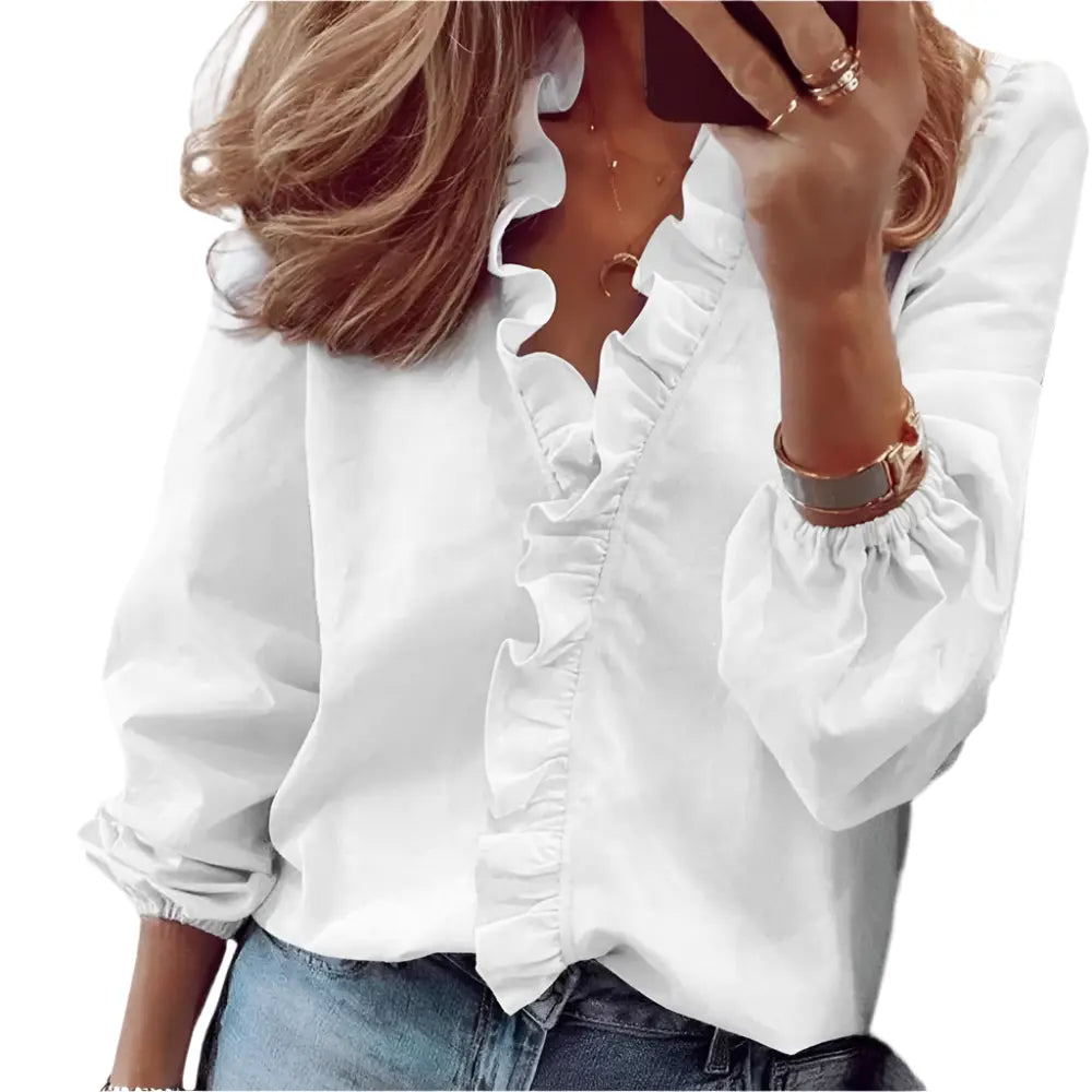 Biała Bluzka Damska Bella | Klasyczny Krój, Elegancki Design 0