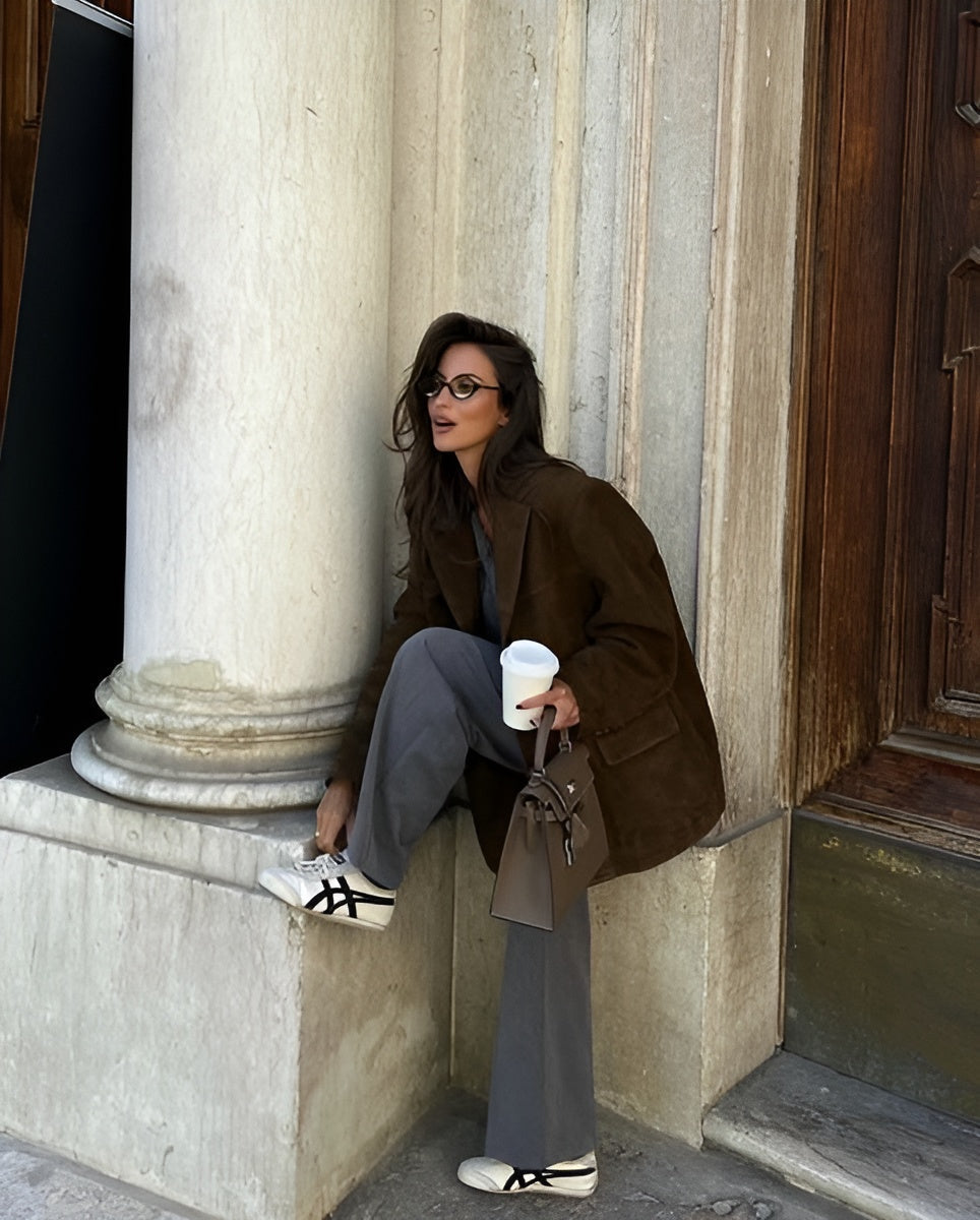 Blezer Banbury Damski | Zamszowy, Klasyczny Krój 3