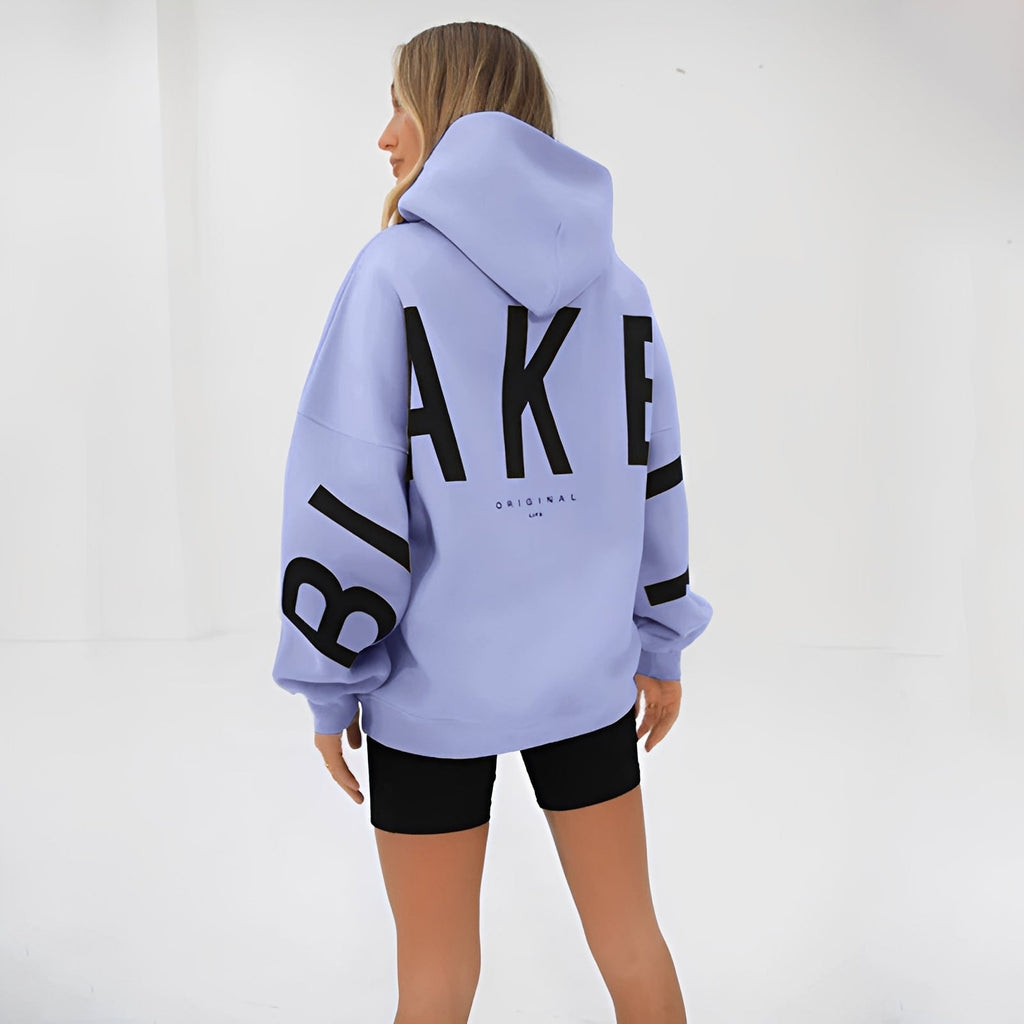 Bluza Amanda z kapturem damska | Ciepła, modny nadruk, bawełna 1
