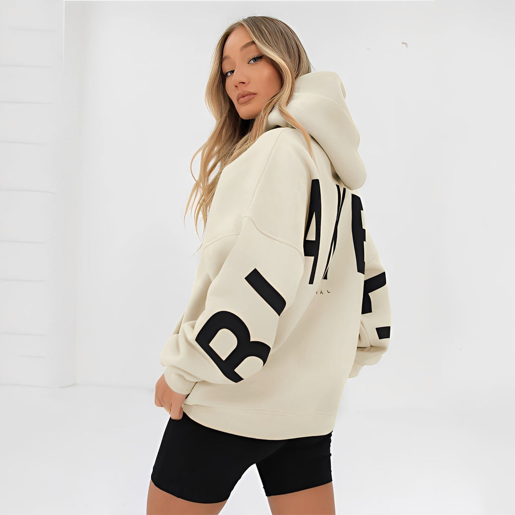 Bluza Amanda z kapturem damska | Ciepła, modny nadruk, bawełna 2