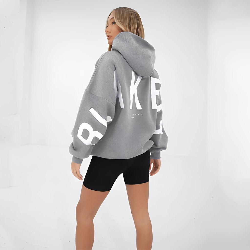 Bluza Amanda z kapturem damska | Ciepła, modny nadruk, bawełna 5
