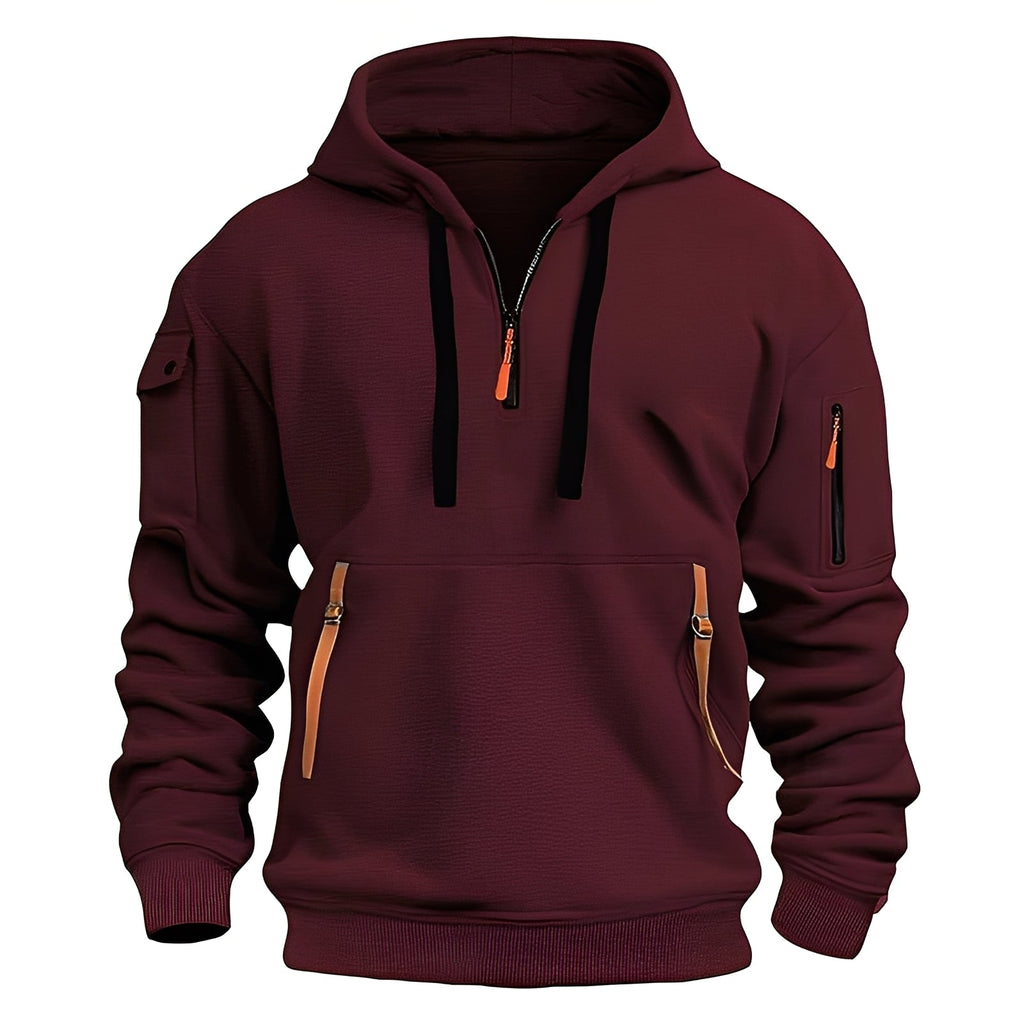 Bluza męska Burton | Sportowy styl, zamek do połowy, z kapturem 1