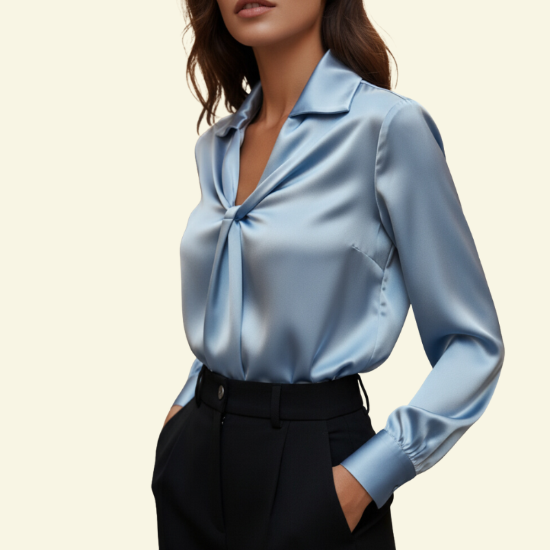 Bluzka Mariette Damska | Elegancki Fason, Długi Rękaw, Premium Mieszanka Tkanin 3