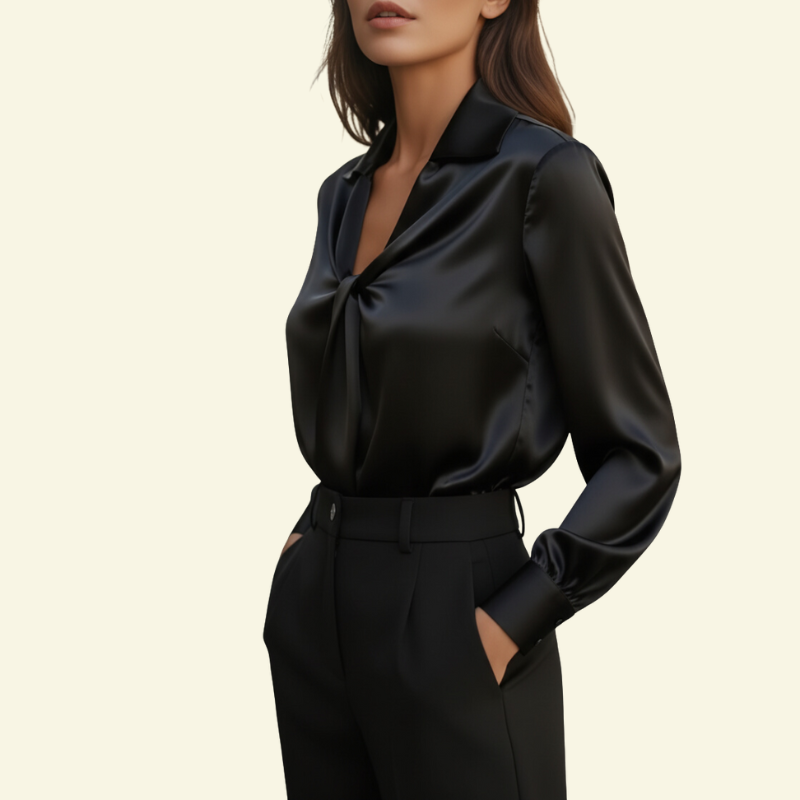Bluzka Mariette Damska | Elegancki Fason, Długi Rękaw, Premium Mieszanka Tkanin 4