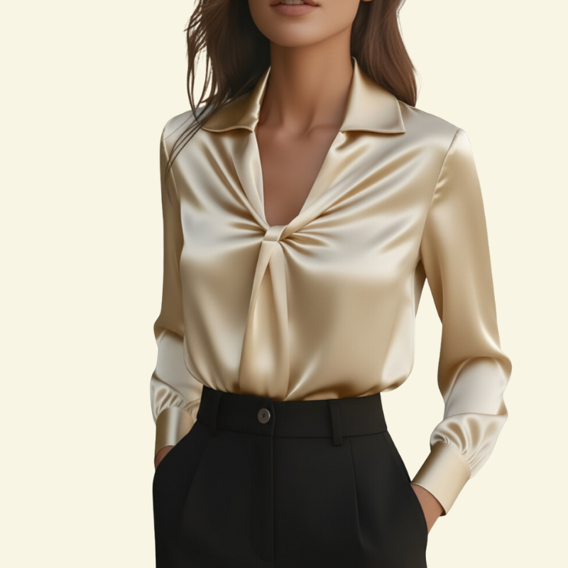 Bluzka Mariette Damska | Elegancki Fason, Długi Rękaw, Premium Mieszanka Tkanin 6