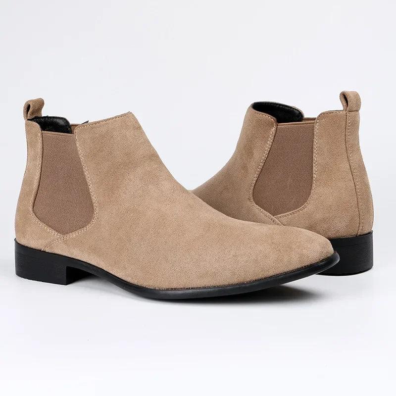 Botki męskie Sebastian | Eleganckie buty zimowe z dopasowaną cholewką 0