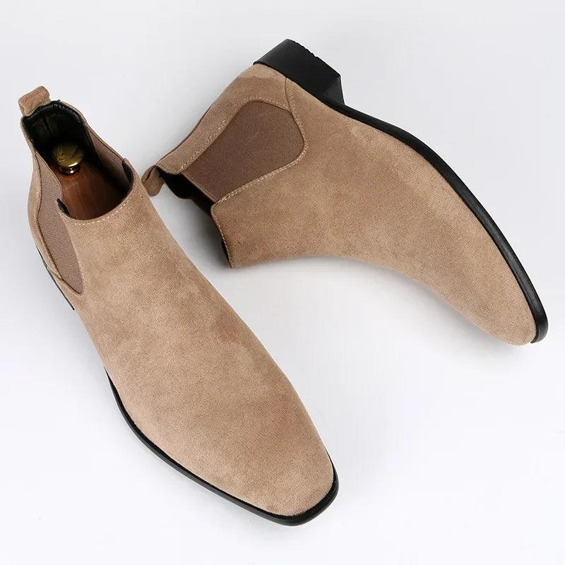 Botki męskie Sebastian | Eleganckie buty zimowe z dopasowaną cholewką 1