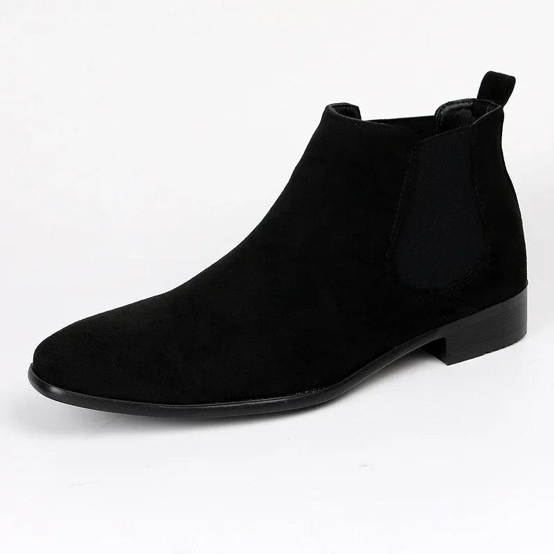 Botki męskie Sebastian | Eleganckie buty zimowe z dopasowaną cholewką 5