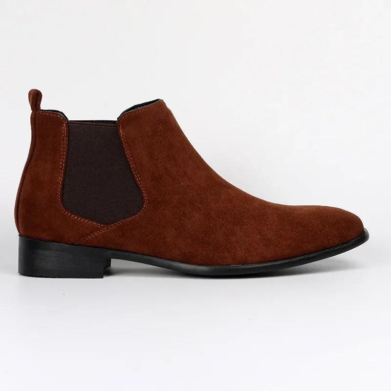 Botki męskie Sebastian | Eleganckie buty zimowe z dopasowaną cholewką 8