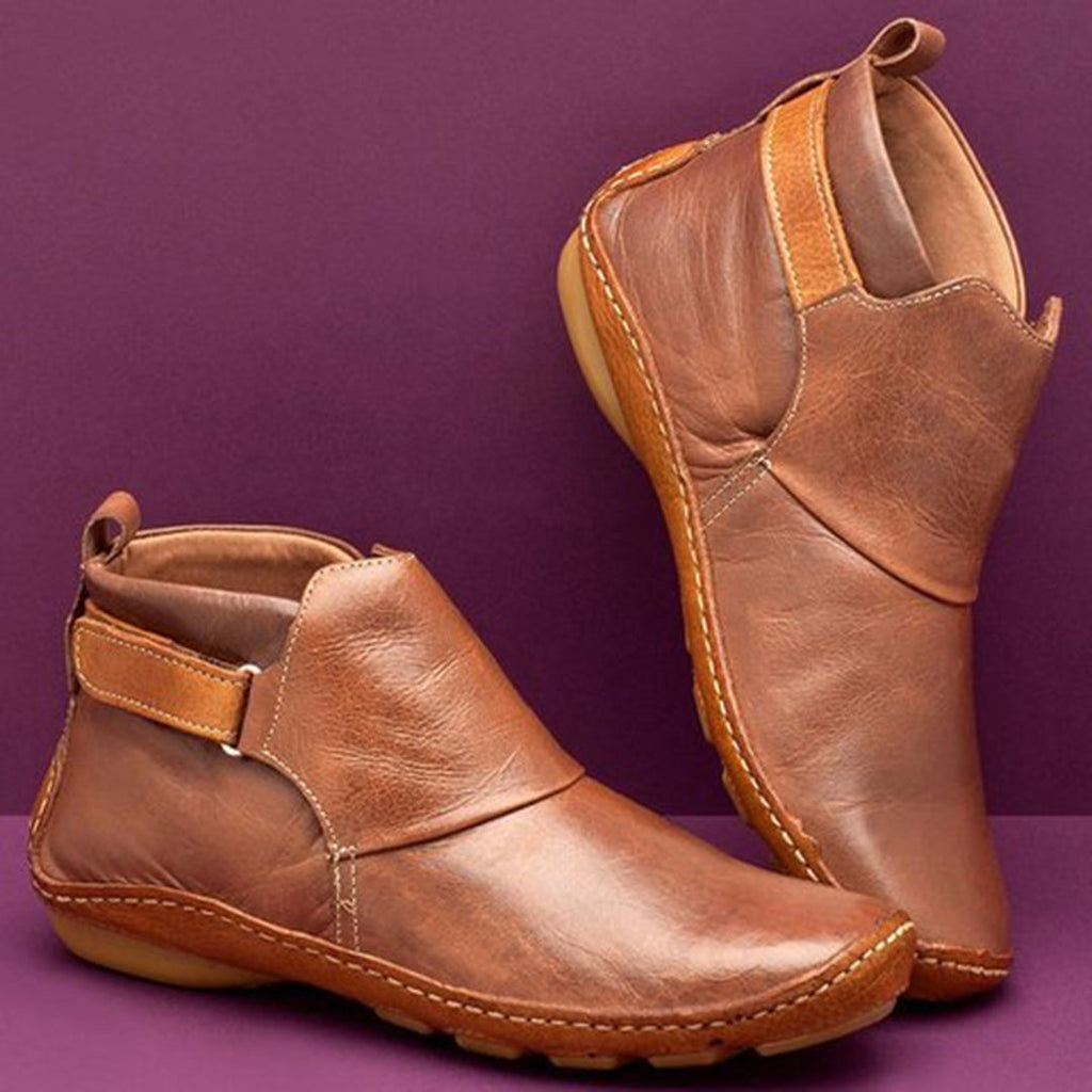 Botki skórzane Iga | Elegancki design, zimowe buty damskie skórzane 0