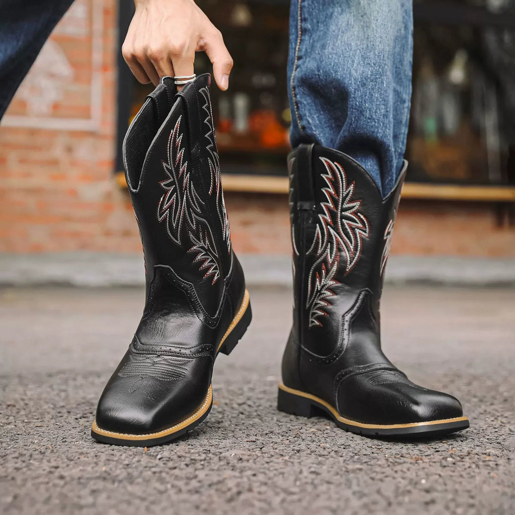 Buty Kowbojskie Maxon Męskie | Zimowe, Haft, Kwadratowy Nosek 1