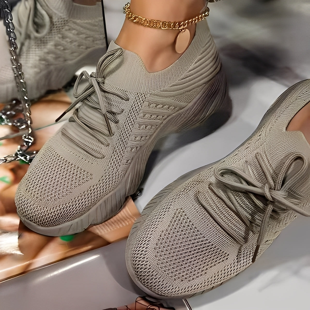 Buty Ortopedyczne Axelle Damskie | Przewiewna Siatka, Antypoślizgowa Podeszwa 1