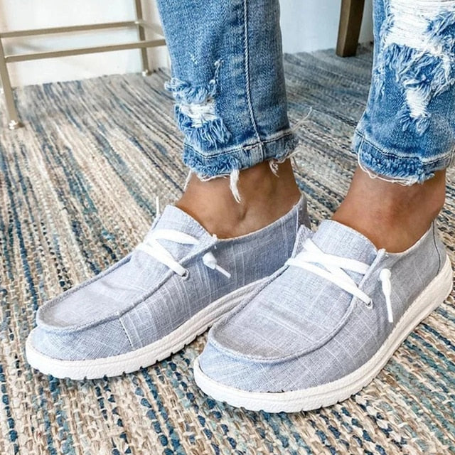 Buty damskie Lila | Sznurowane, wygodne, stylowe tekstylne botki 0