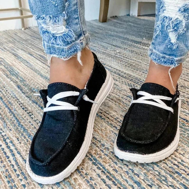 Buty damskie Lila | Sznurowane, wygodne, stylowe tekstylne botki 1