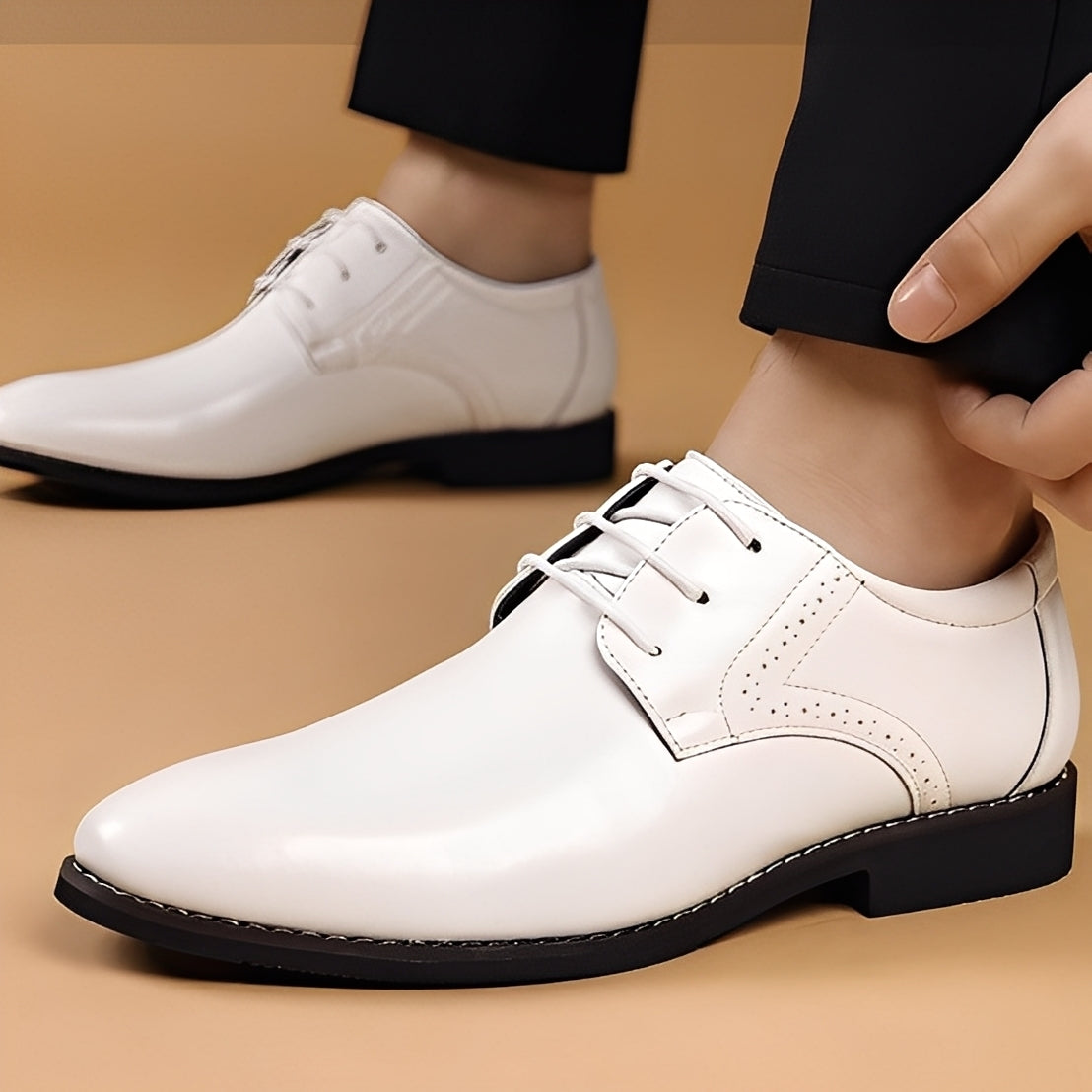Buty męskie Kendrick | Skórzane, klasyczny styl, sznurowane 0