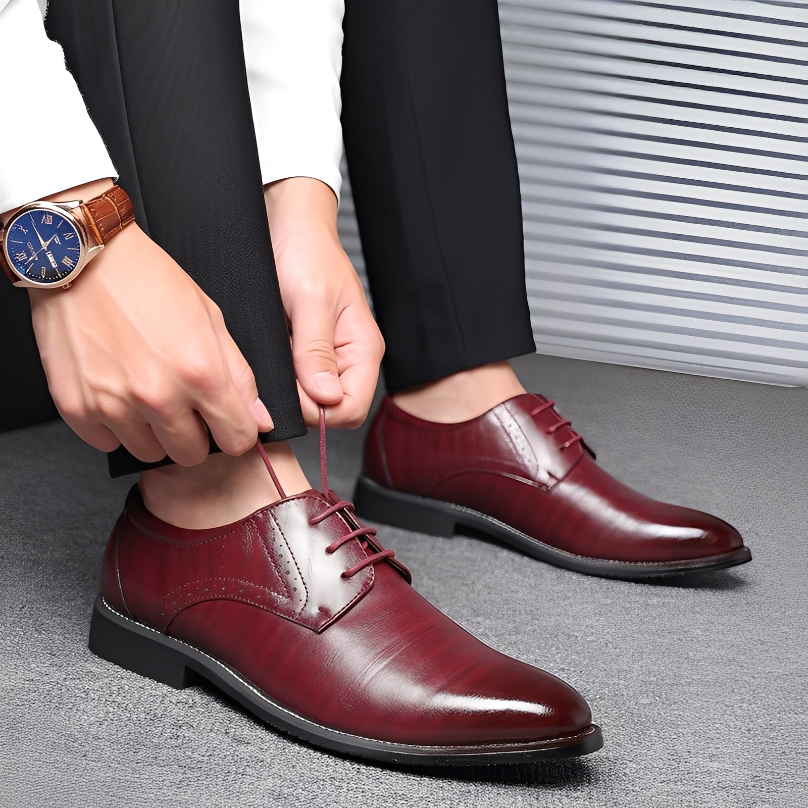 Buty męskie Kendrick | Skórzane, klasyczny styl, sznurowane 1