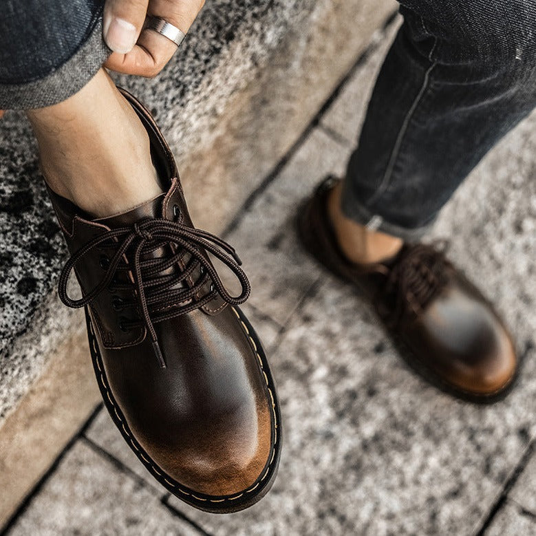 Buty męskie Leon | Skórzane, klasyczny fason, czarne 1