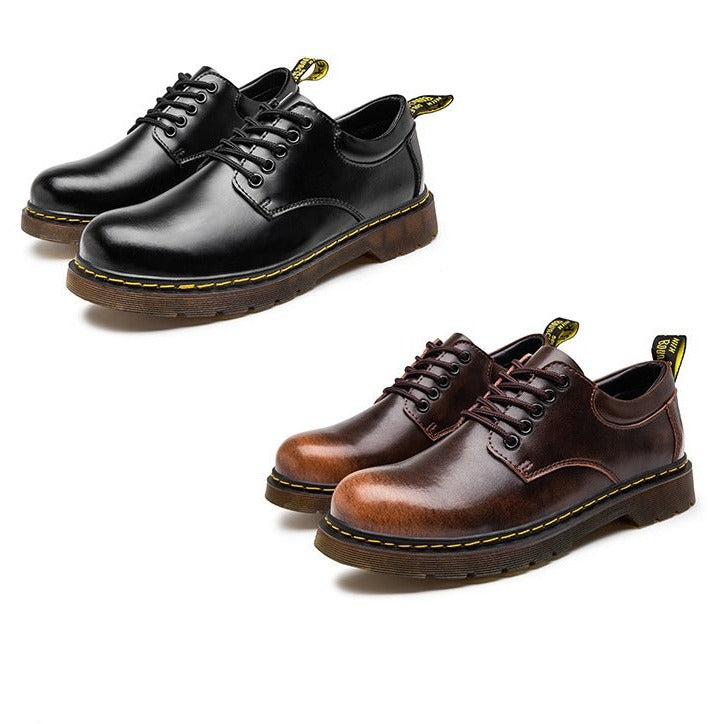 Buty męskie Leon | Skórzane, klasyczny fason, czarne 6