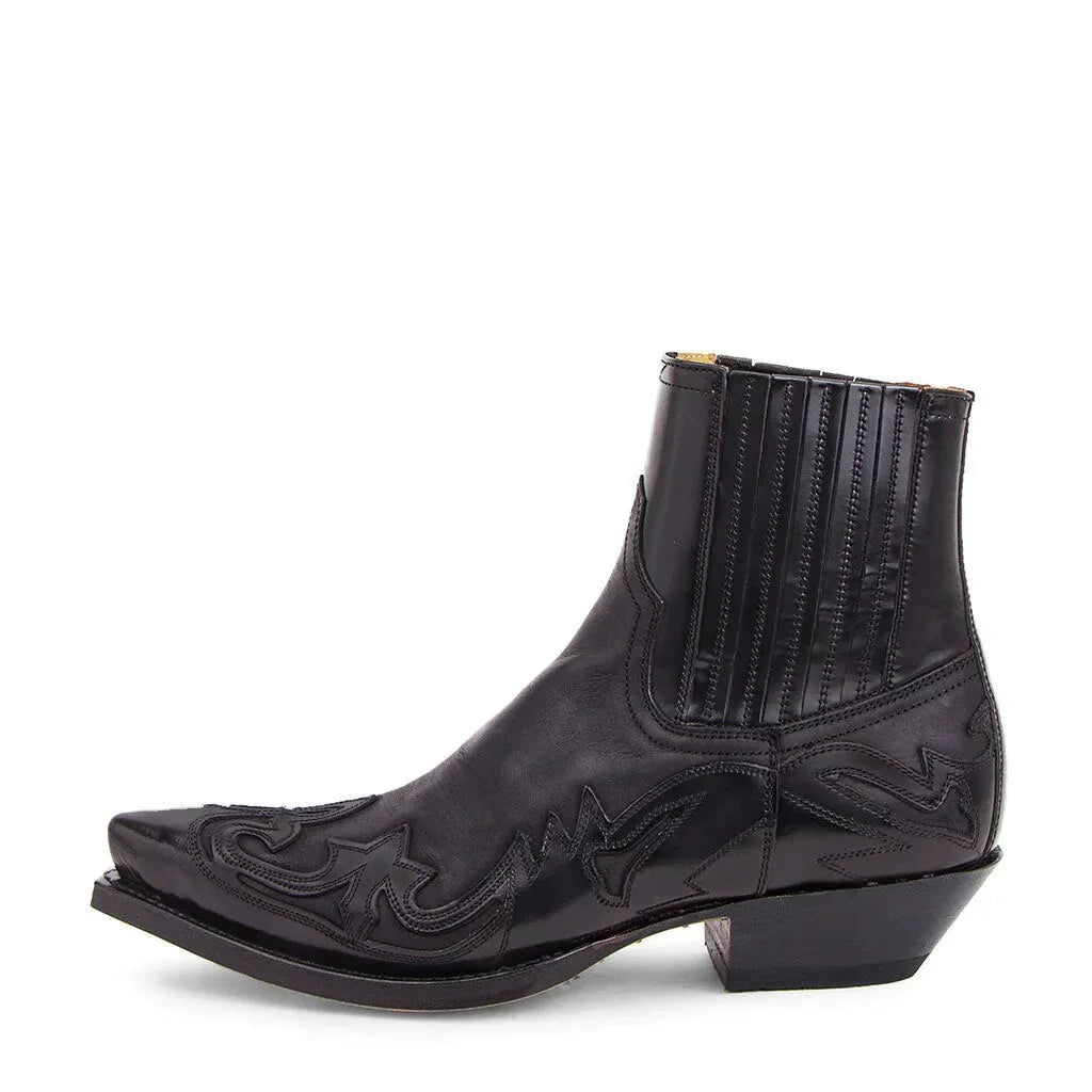 Buty męskie Radosław | Skórzane kowbojki z elastyczną cholewką 0