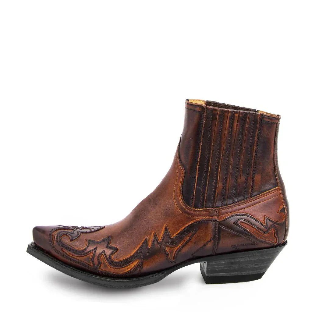 Buty męskie Radosław | Skórzane kowbojki z elastyczną cholewką 1