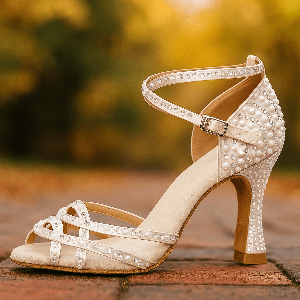 Buty taneczne Millie | Satyna, dekoracyjne kryształy, szpilki do tańca 3