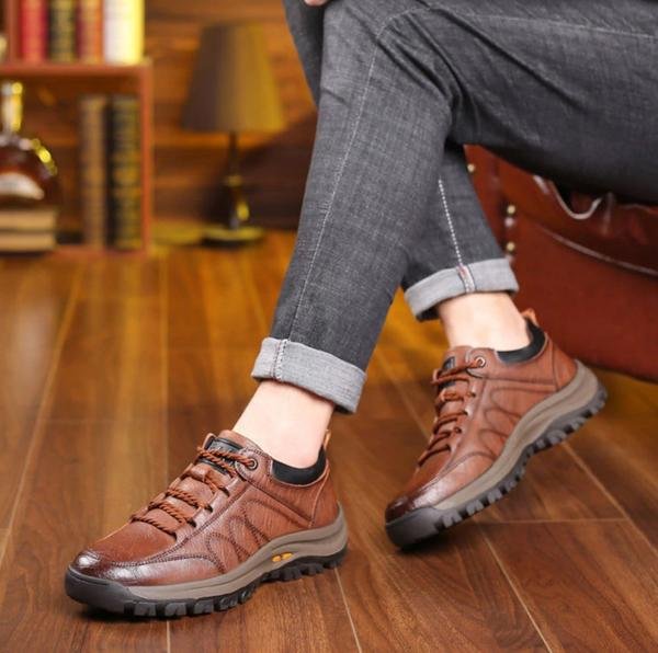 Buty trekkingowe Carter męskie | Skórzane, wodoodporne, antypoślizgowe 7
