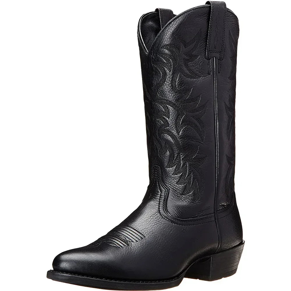 Buty zimowe Kamil męskie | Haftowana cholewka, styl kowbojski 0