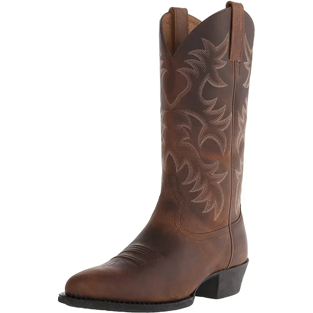 Buty zimowe Kamil męskie | Haftowana cholewka, styl kowbojski 1