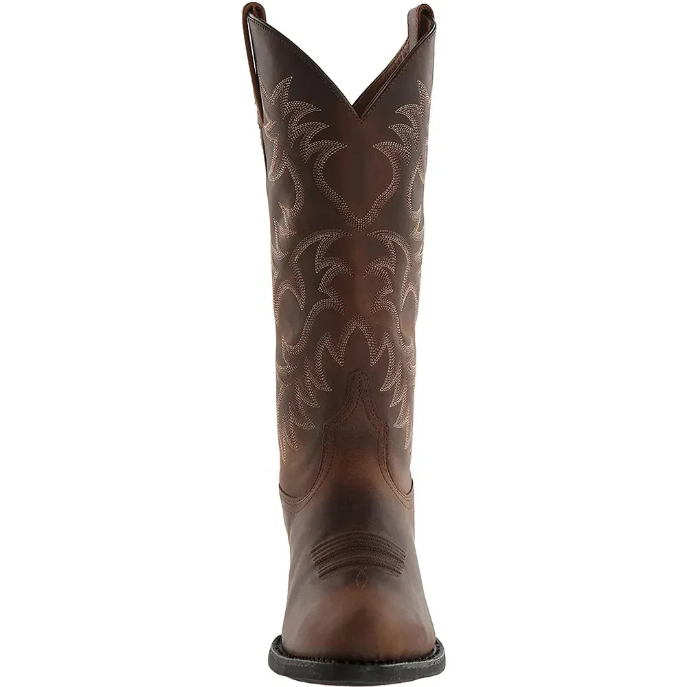 Buty zimowe Kamil męskie | Haftowana cholewka, styl kowbojski 2