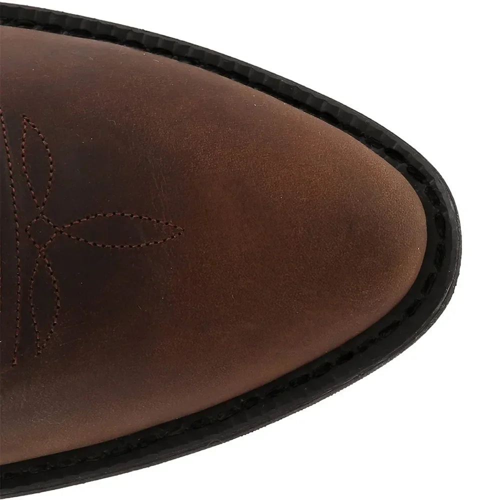 Buty zimowe Kamil męskie | Haftowana cholewka, styl kowbojski 4