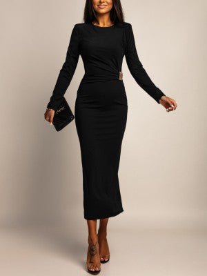 Czarna Sukienka Maxi Luna | Elegancka z Biżuteryjnymi Detalami 4