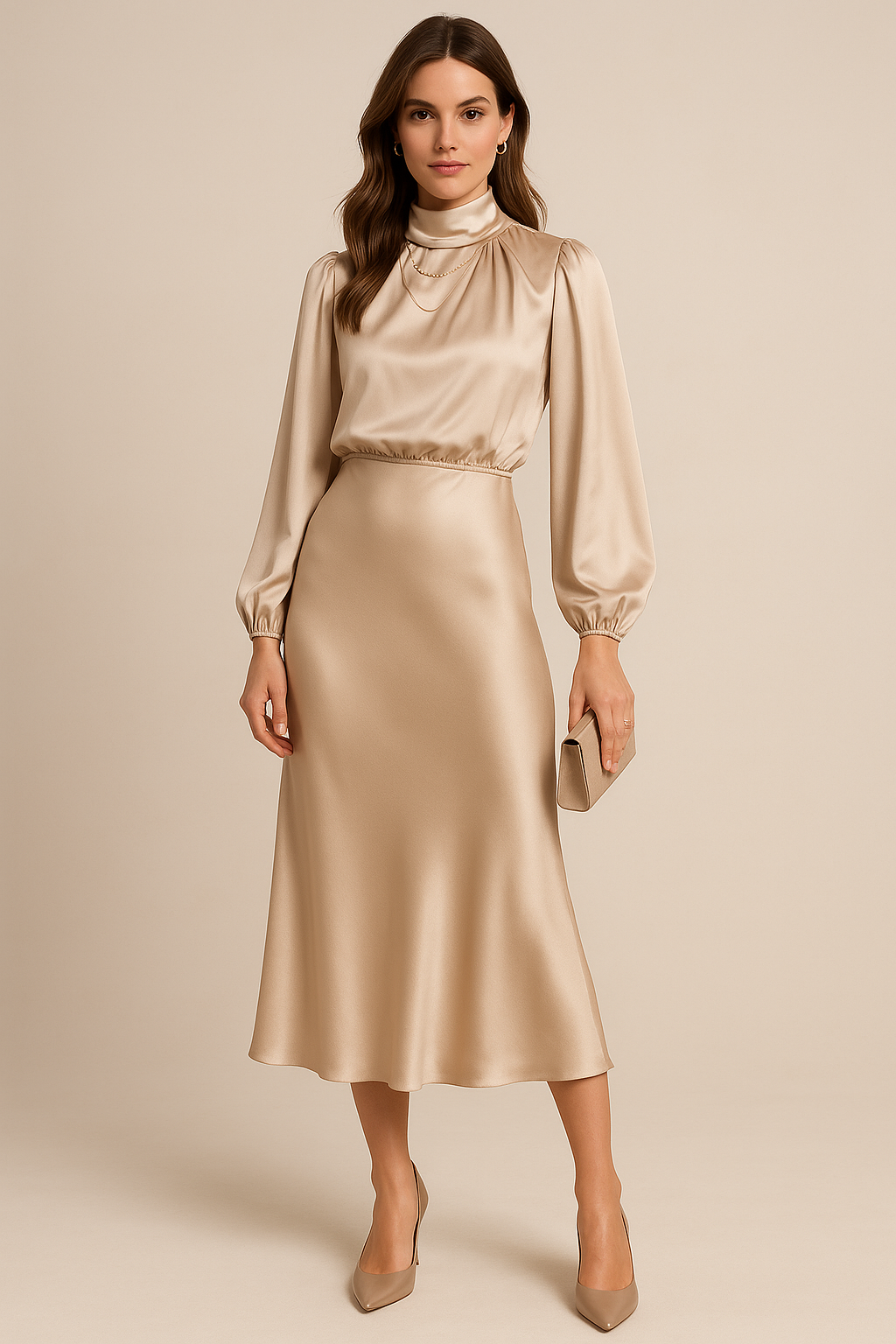 Czarna Sukienka Midi Olivia | Elegancki Golf, Klasyczny Krój 1