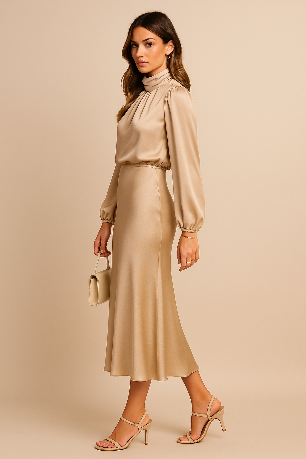 Czarna Sukienka Midi Olivia | Elegancki Golf, Klasyczny Krój 2