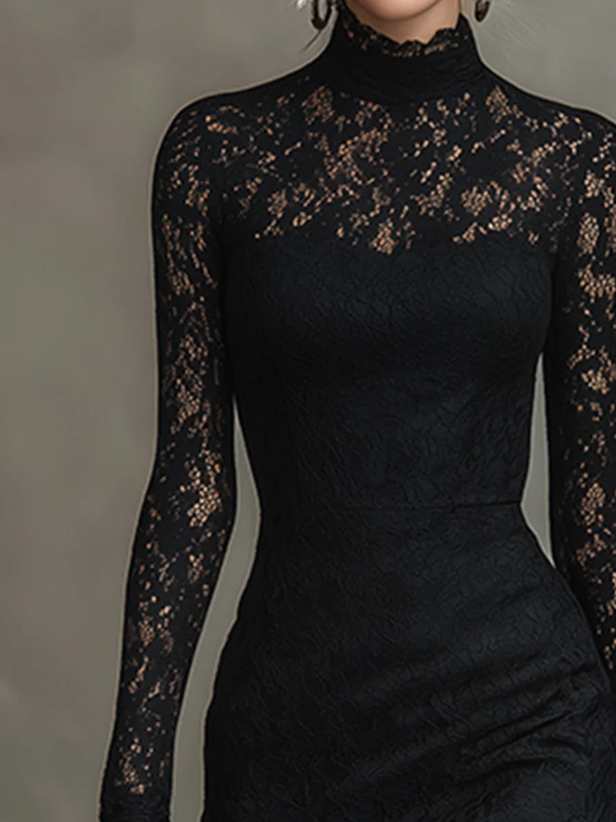 Czarna Sukienka Wieczorowa Maxi Mira | Elegancka, Długa i Dopasowana 2