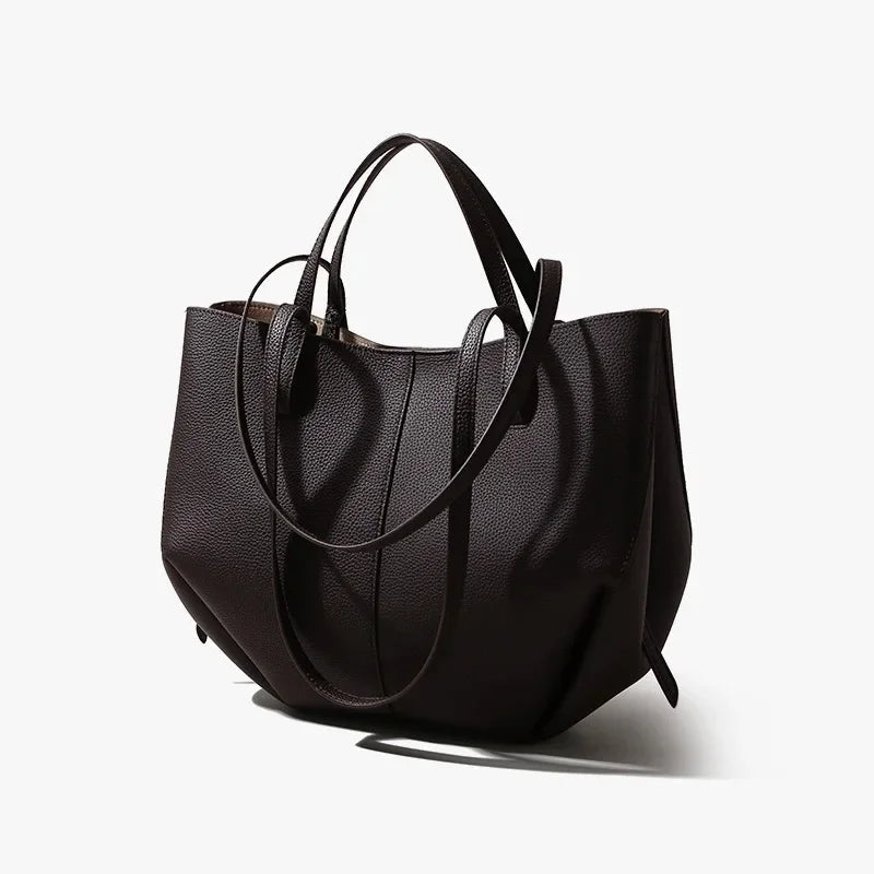 Czarna Torebka Shopper Carla | Ekologiczna Skóra, Duża Pojemność 2