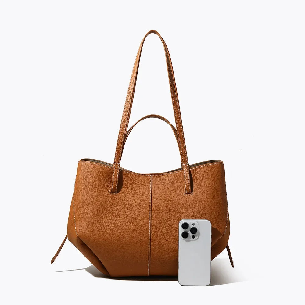 Czarna Torebka Shopper Carla | Ekologiczna Skóra, Duża Pojemność 8