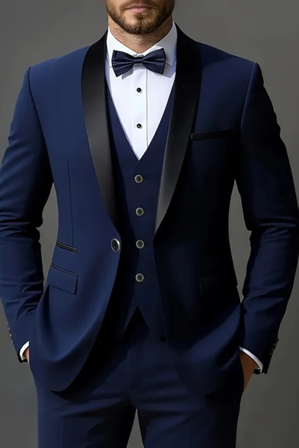 Garnitur męski Ronaldo | Elegancki trzyczęściowy zestaw na wesele 3