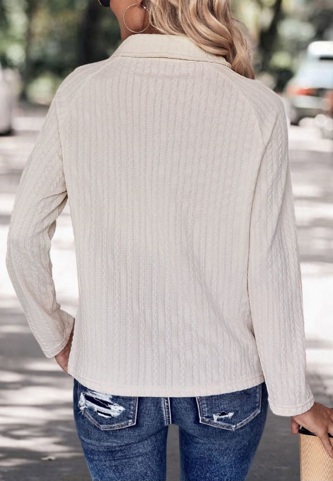 Ilona Women's Sweater | Textured Fabric, Elegant Collar 2