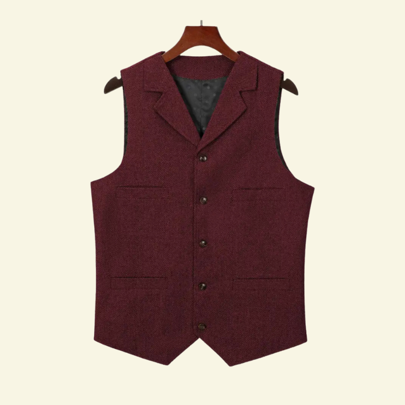 Kamizelka Aurelien | Tweedowa, Slim-Fit z Klapami 1