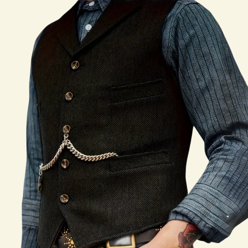 Kamizelka Aurelien | Tweedowa, Slim-Fit z Klapami 6