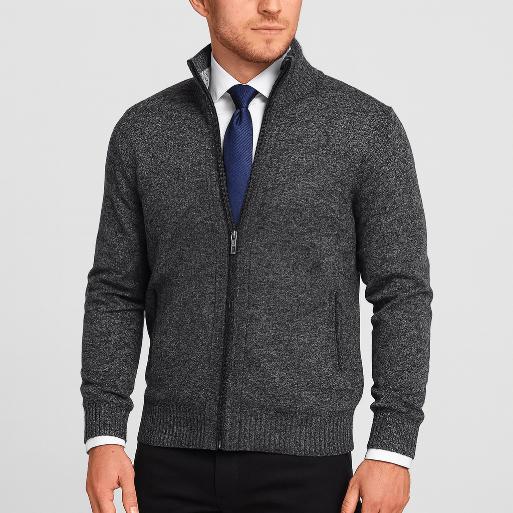 Kardigan Noirski Czarny | Elegancki Wysoki Kołnierz, Klasyczny Krój 2