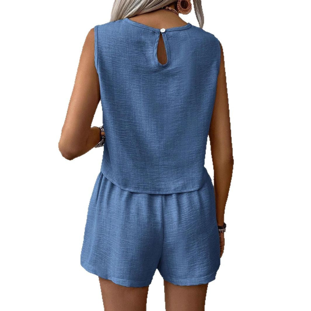 Komplet Monika | Elegancki Dres Damski z Bawełny, Krótki Top i Szorty 4