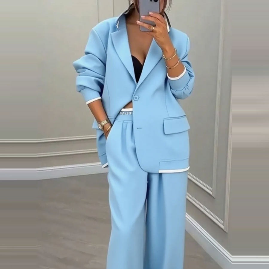 Komplet Pamela | Elegancka Marynarka i Szerokie Spodnie Damskie 5
