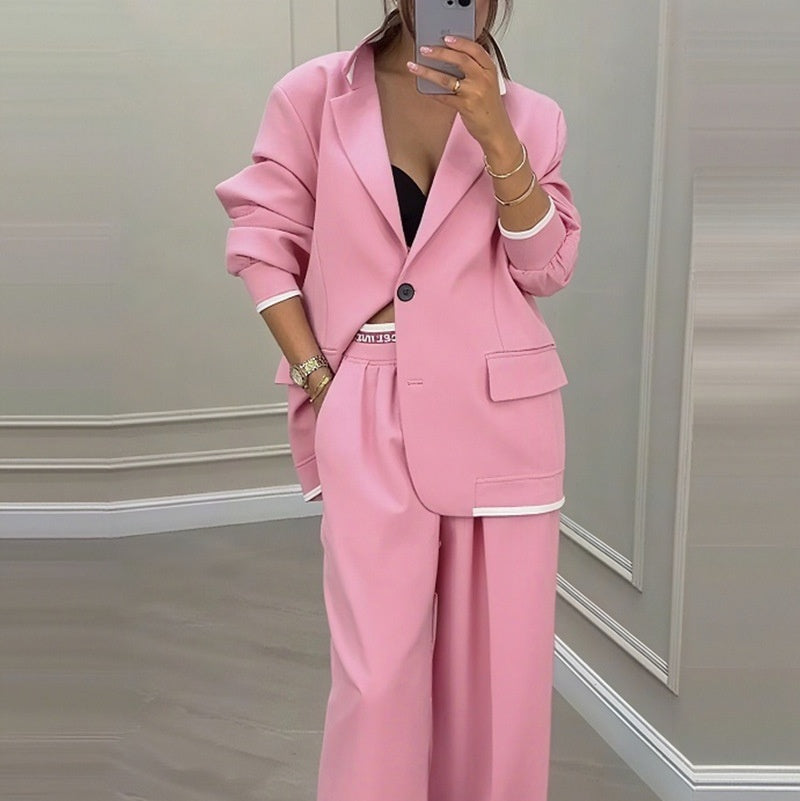 Komplet Pamela | Elegancka Marynarka i Szerokie Spodnie Damskie 6